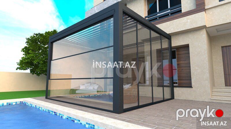 Sürgülü Cam Balkon — Pəncərələr, qapılar, balkonlar, Bakı (8)