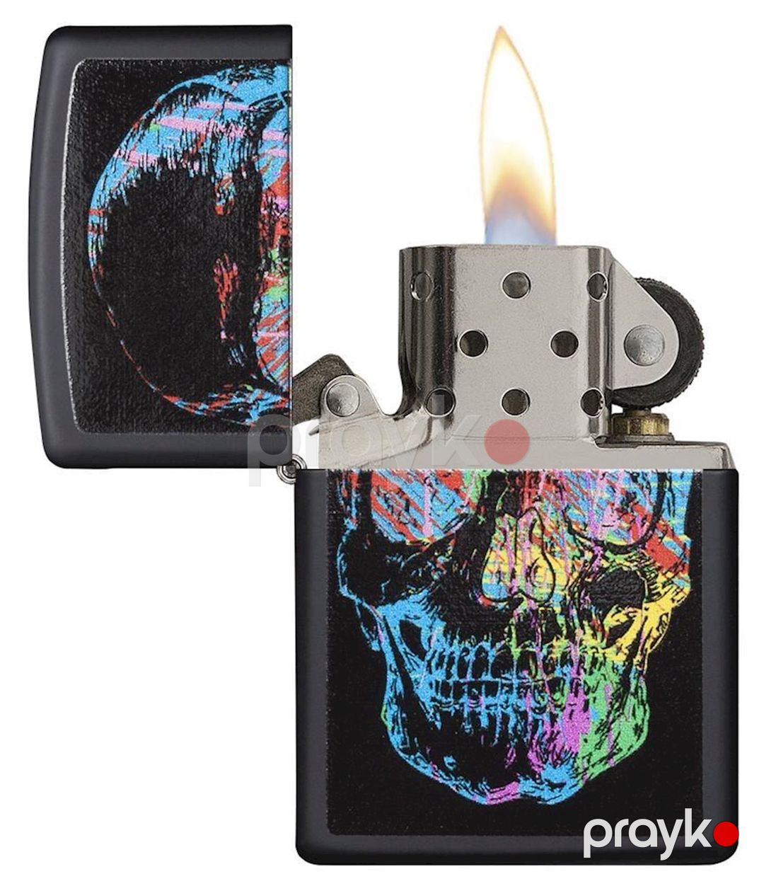 Alışqan Zippo Colorful Skull 28042 Qara — Mallar, Bakı (2)
