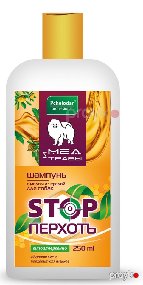 İtlər üçün şampun Пчелодар Stop kəpək bal və yatıqqanqal ilə 250 ml — Bakı