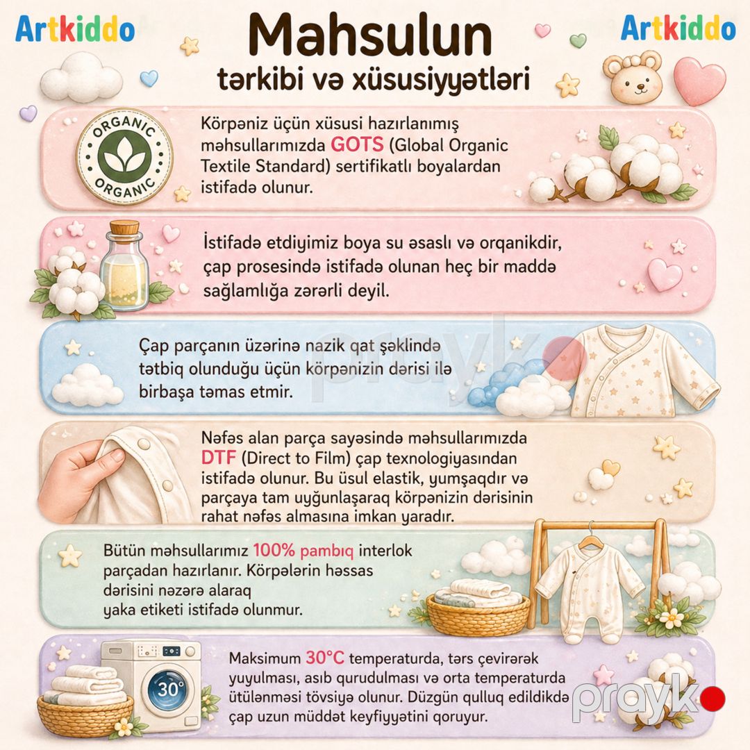 Bodi Mənə Xalamı yığdırmayın, ağ, pambıq, ölçü 3-6 ay — Mallar, Bakı (3)