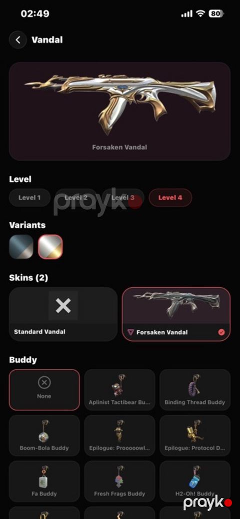 Valorant hesabında skin paketi Tərkib: - Vandal: Forsaken Vandal — Gəncə