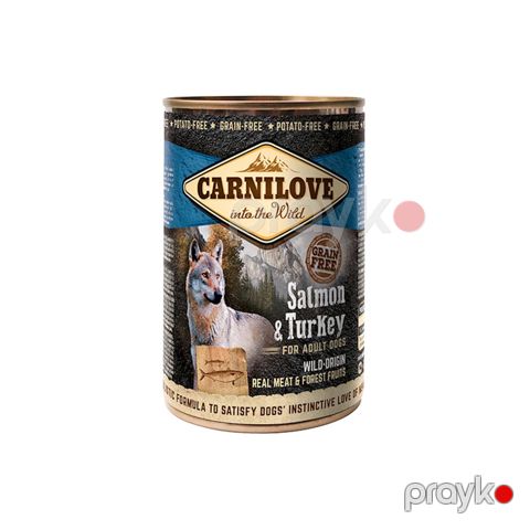 Yetkin itlər üçün konserv Carnilove Salmon & Turkey, qızılbalıq və hindtoyuğu ilə, 400 qr — Bakı