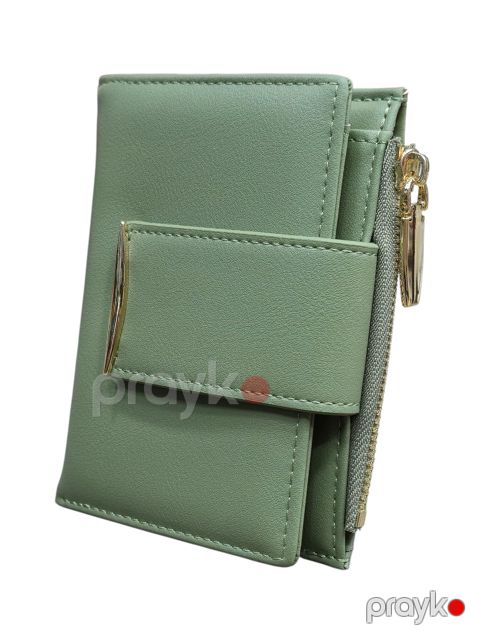 Qadınlar üçün pulqabı, poliuretan, yaşıl, 12.5x9 sm, 6 kart bölməsi, Çin istehsalı - Yadas_D2000-D114_Green — Bakı