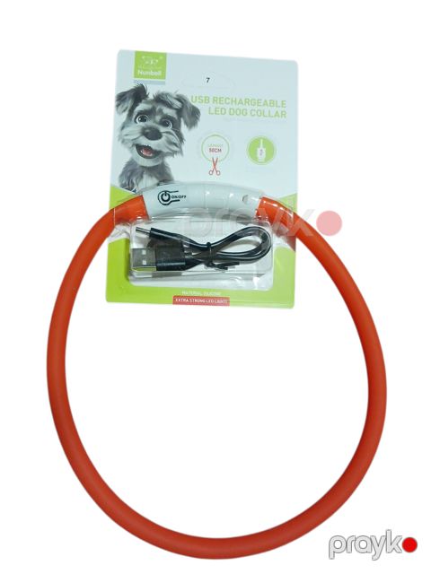 Boyunluq itlər üçün Nunbell, silikon, narıncı, işıqlandırma ilə, 50 sm — Bakı