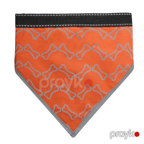 İtlər üçün bandana Triol Sümüklər işıq əksetdirən hissələrlə, ölçü M, narıncı, 31-33 sm — Bakı