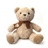 Yumşaq Krem Rəngli Teddy Ayı - Qəhvəyi Şərflə Özəl Dizayn Peluş Oyuncaq — Etrend.az — Uşaqlar üçün hər şey
