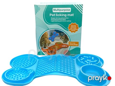 İtlər və pişiklər üçün yem təknəsi Pet Licking Mat, silikon, mavi — Bakı