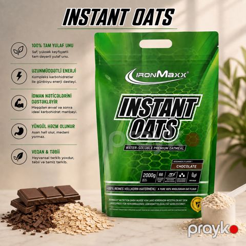 Tez hazırlanan yulaf yarması IronMaxx Instant Oats Chocolate, 2 kq — Bakı