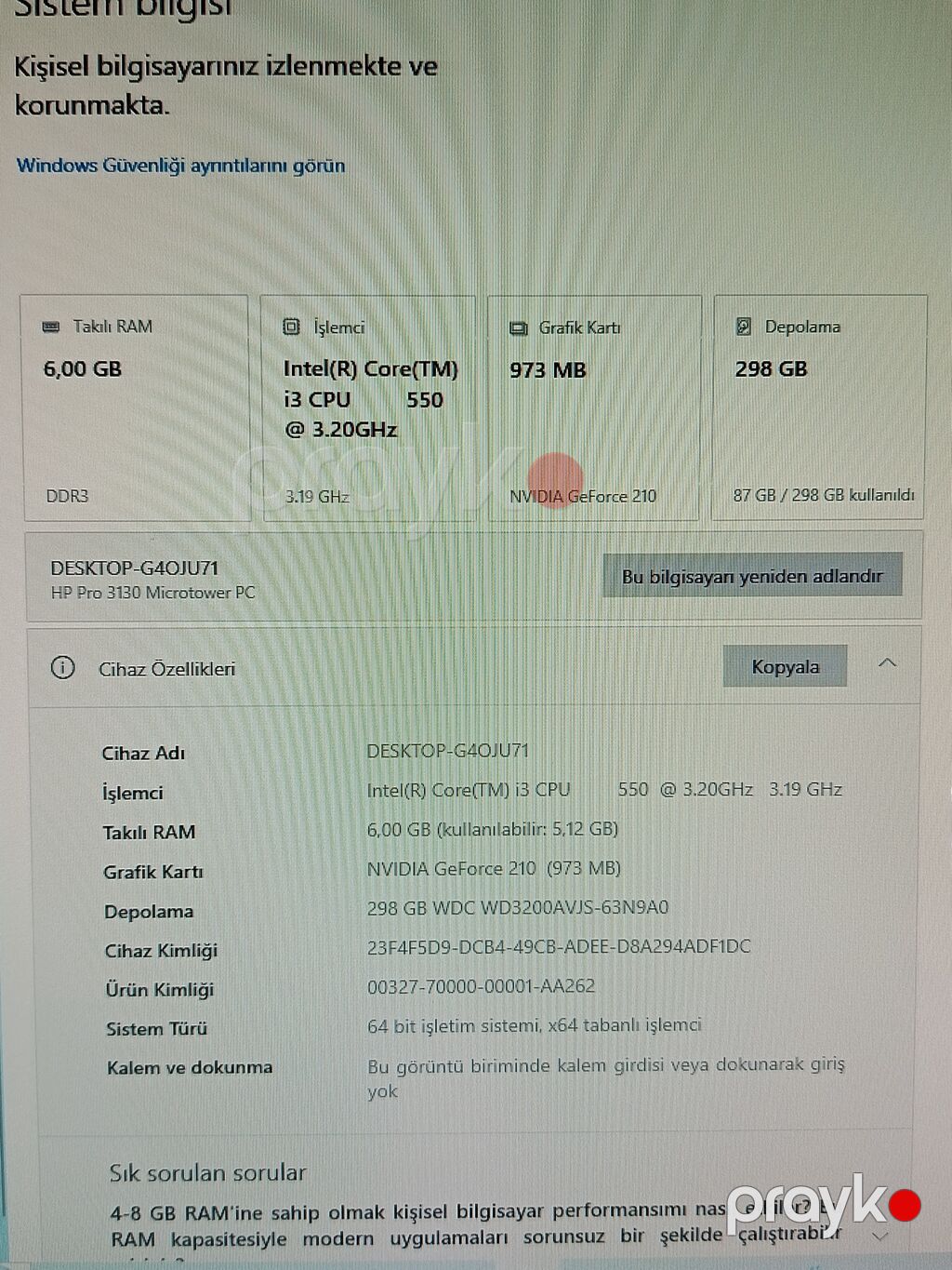 Hp sistem bloku LGA 1156 socket ddr3 6gb ram Max ram dəstəyi16gb intel — Masaüstü kompüterlər, Digah (4)