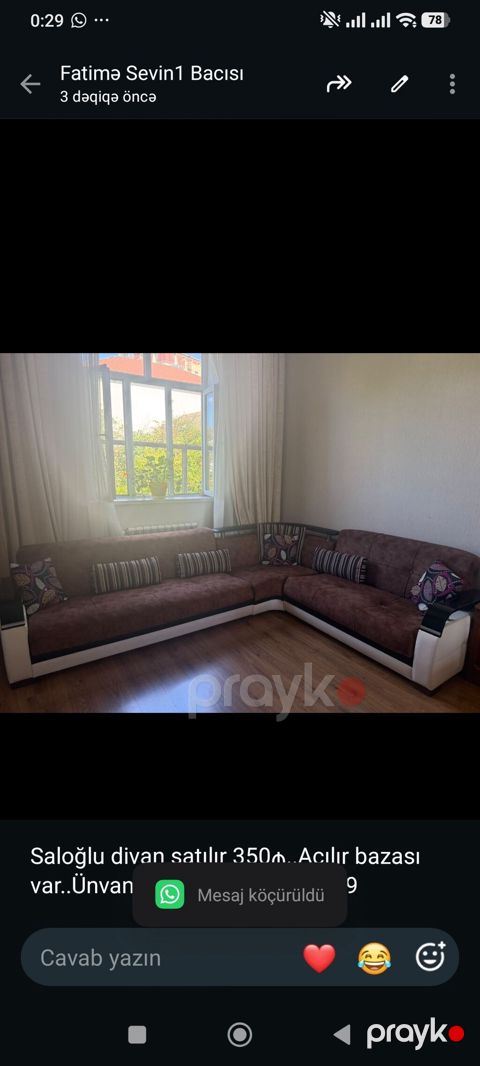 Saloğlu divan satılır 350₼. Açılır bazası var. Ünvan — Bakı