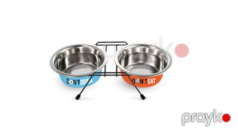 İtlər üçün yem qabı Triol Water&Food, metal, 2x2.8 l — Bakı