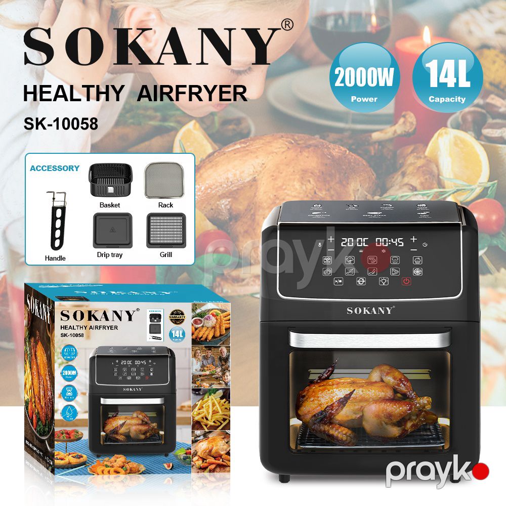 Sokany İkiqat Korpa Air Fryer – 10/11/12L, İki Müstəqil Bölmə, Böyük Tutumlu və İki Zonalı — Digər mətbəx texnikası, Bakı (5)