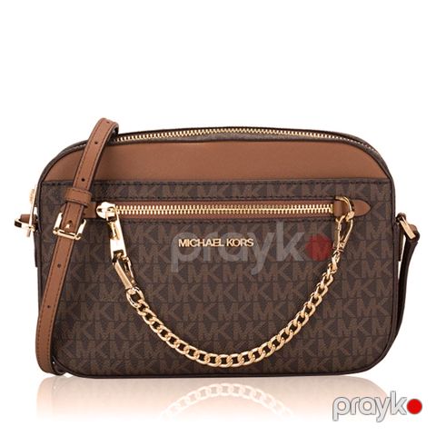 Kross-bodi çanta Michael Kors Jet Set East West Large Brown