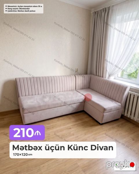 Künc divan, Mətbəx üçün, Açılan — Bakı