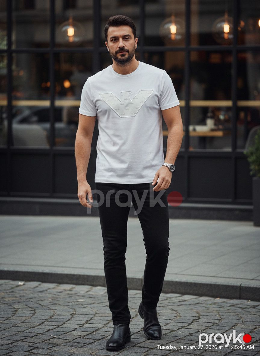 Kişilər üçün futbolka BT002Q, ağ, pambıq, ölçü XL — Mallar, Bakı (2)