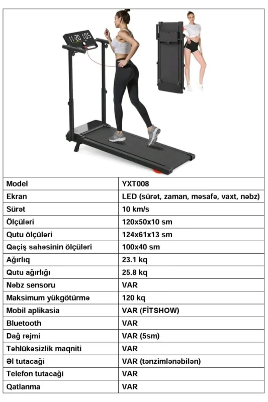 Qaçış yolu, elektrikli, ev üçün, peşəkar, elektrikli, əl ilə idarəetmə ilə, pilləli, 120 kq — Koşu simulyatorları, Bakı (2)
