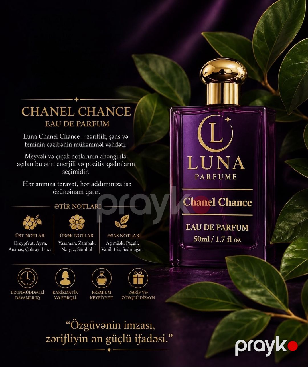 Luna Parfum Chance qadınlar üçün ətir suyu 50 ml — Mallar, Bakı (2)