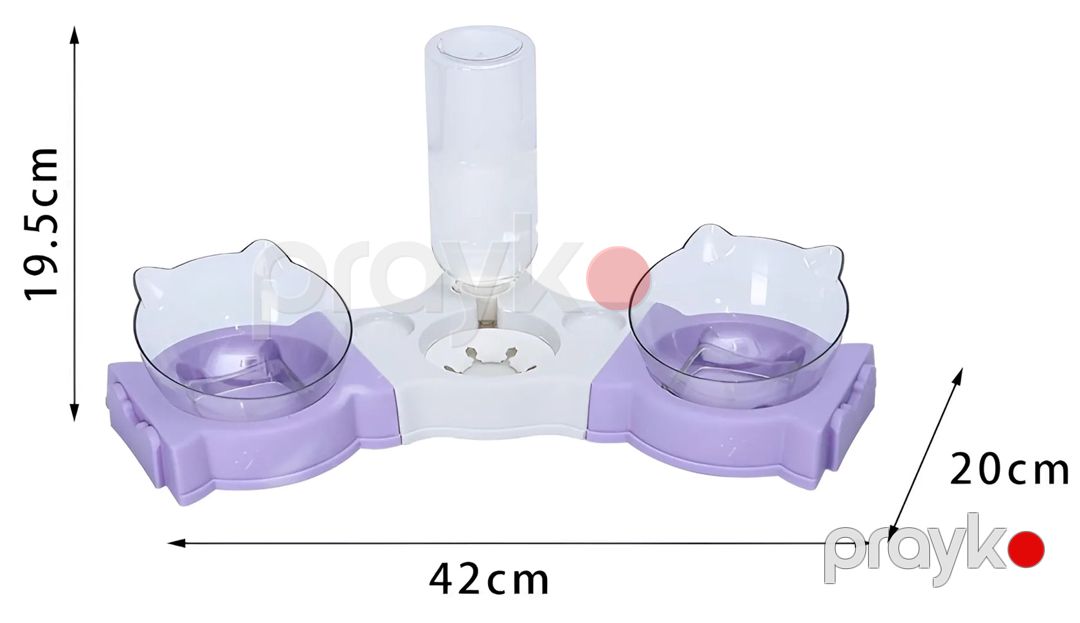 İtlər və pişiklər üçün yem və su qabları WS_K-522-1-498, 42x20x19.5 sm, bənövşəyi — Mallar, Bakı (2)