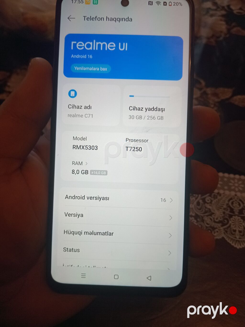 Realme 256 GB, rəng - Yaşıl, Barmaq izi — Realme, Bakı (10)