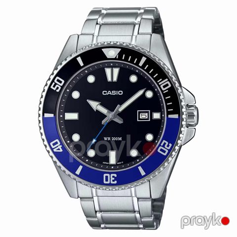 Qol saatı Casio MDV-107D-1A2VDF, göy-qırmızı bezel dizaynı ilə məşhur, dözümlü polad - 4549526358890 — Bakı