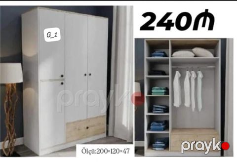 Yeni, 3 qapılı, Siyirməli, Ağ, Açılan, Düz dolab — Digah