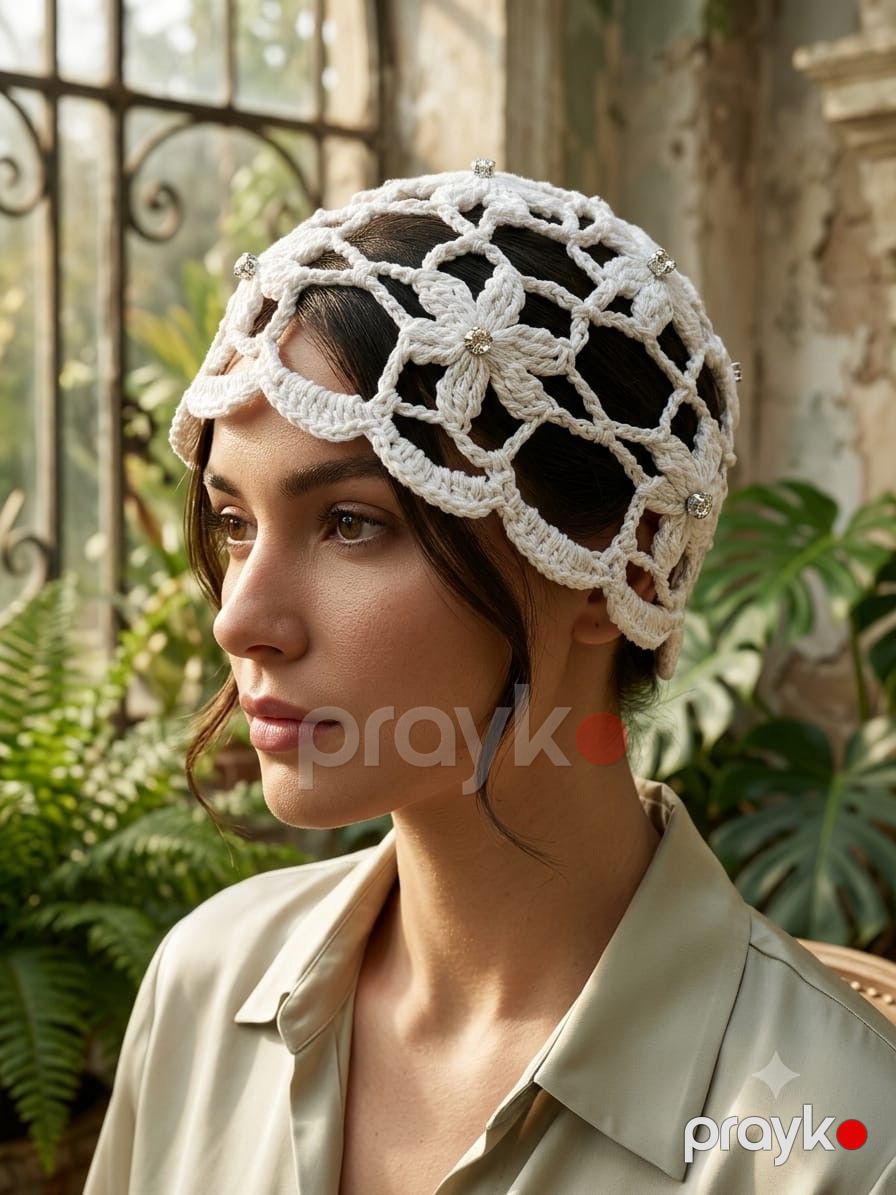 Beret, ağ, pambıq/trikotaj, ölçü Onesize — Mallar, Bakı