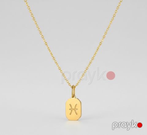 Qadınlar üçün kulonlu zəncir Pisces MT12586 qızılı — Bakı