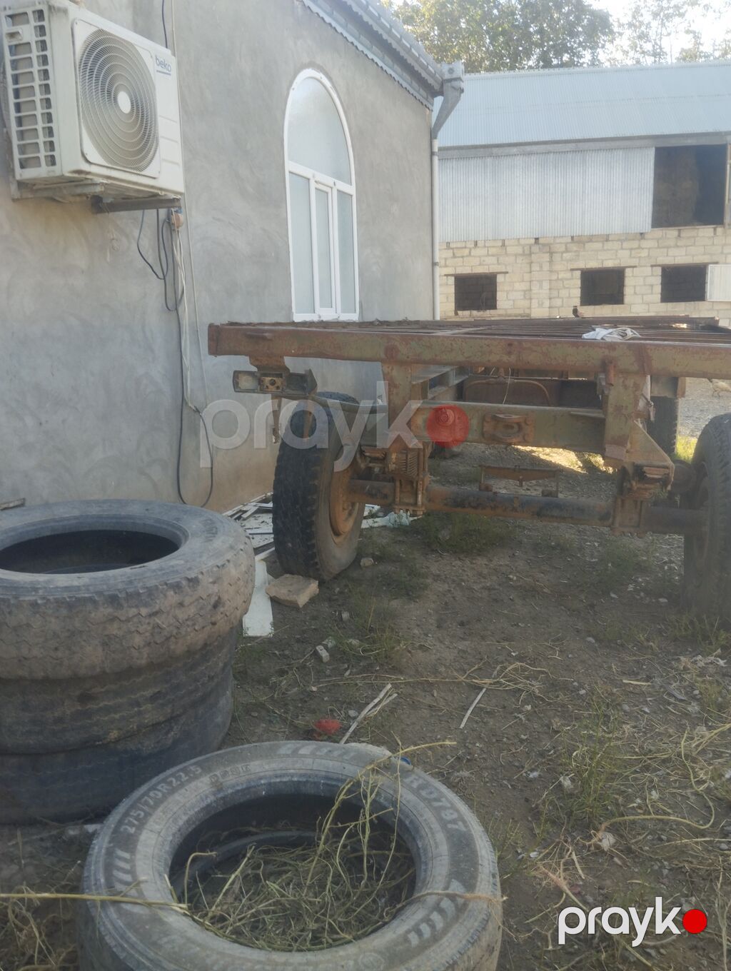 İkioxlu qoşqu şassisi (traktor/yük maşını üçün) - Güclü metal karkas — Qoşqular, Ağdam (4)