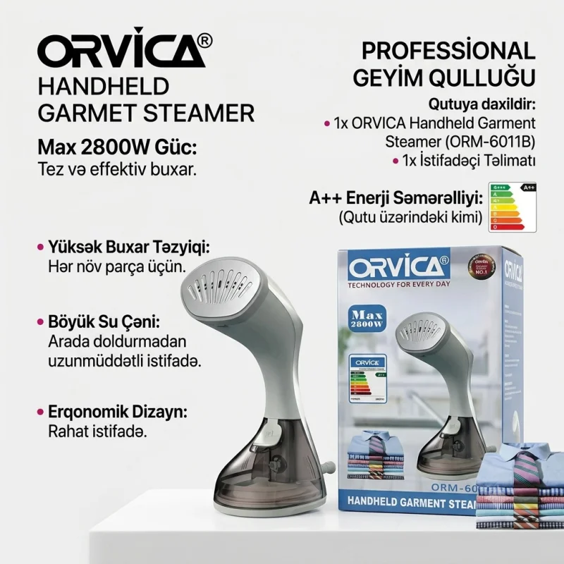 Geyim buxarlayıcısı Orvica ORM-6011 2800 Vt — Bakı