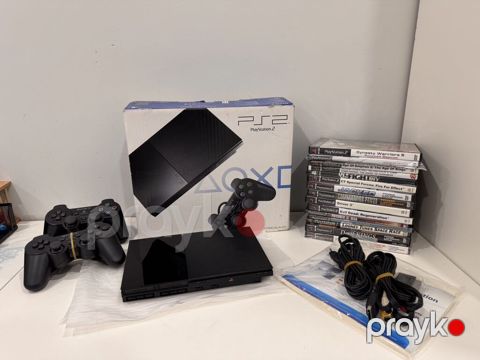 Playstation 2 Slim İdeal vəziyyətdə, 2 pult, memory kart, qutuda. Çox — Bakı