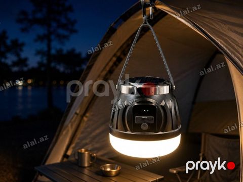 Yenidən Şarj Olunan Orta Ölçülü Asma Kamping Fənəri / Lampa (Model — Bakı