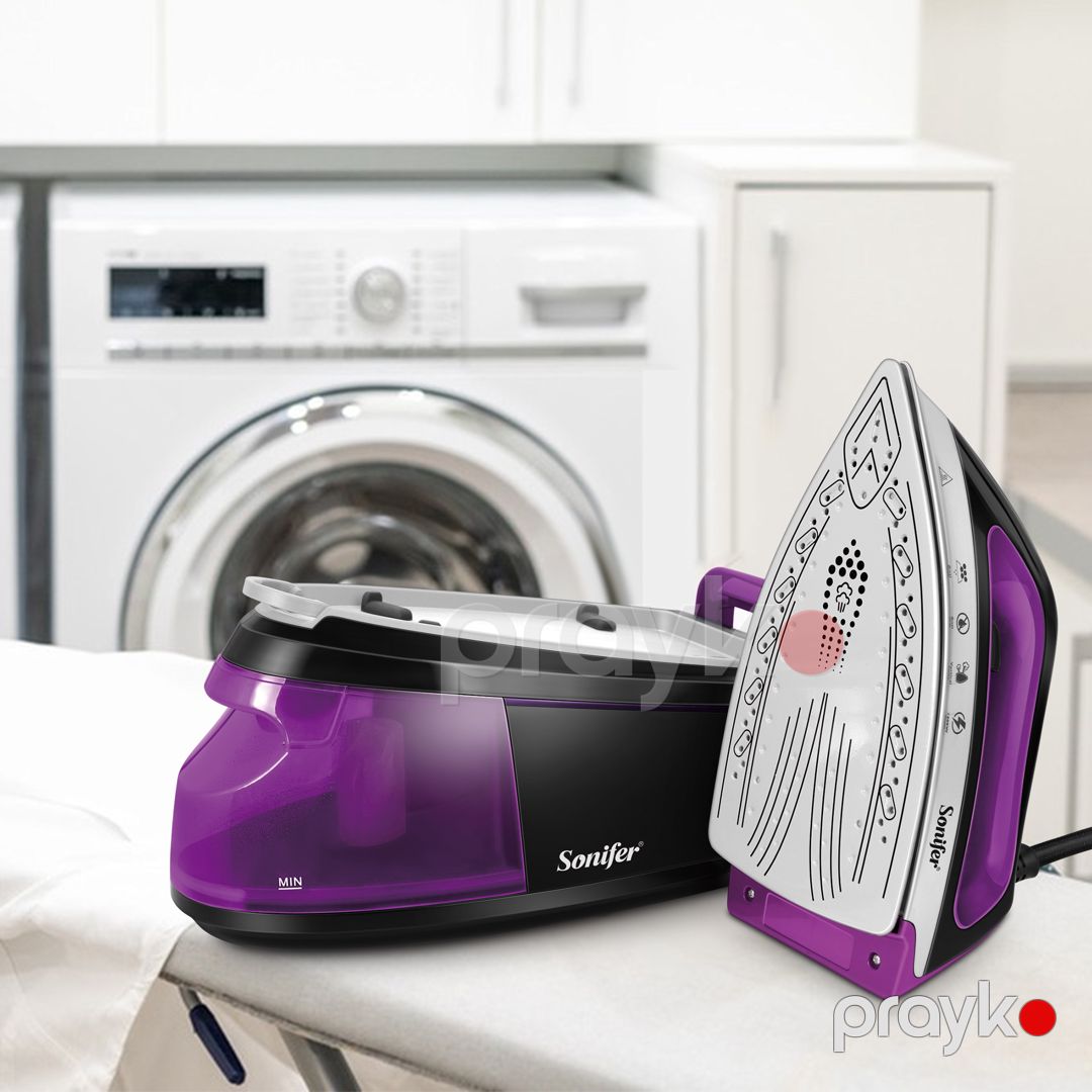 Sonifer SF-9053 Buxar Stansiyalı Ütü – 2400W Gücündə, Keramika Altlıqlı və Anti-Drip Sistemli — Ütü, Bakı (2)