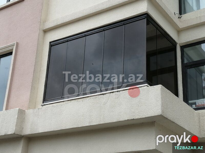 Cam balkon — Pəncərələr, qapılar, balkonlar, Bakı (7)