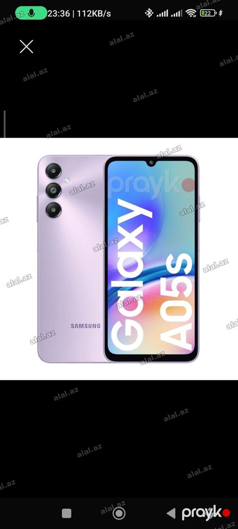 Samsung Galaxy A05s, 128 GB, rəng - Bənövşəyi, Face ID, Sensor, Barmaq izi — Bakı