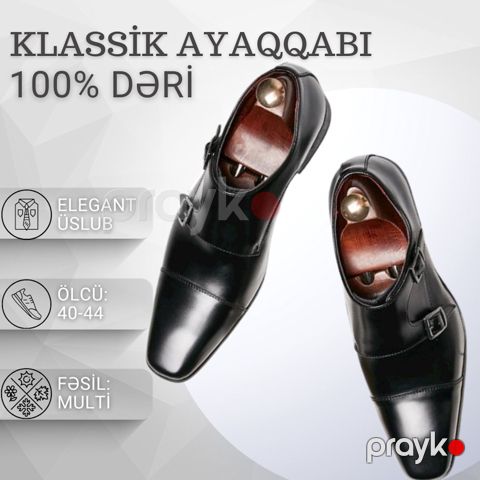 Kişilər üçün klassik ayaqqabı EB 767, qara, təbii dəri, ölçü 42 — Bakı