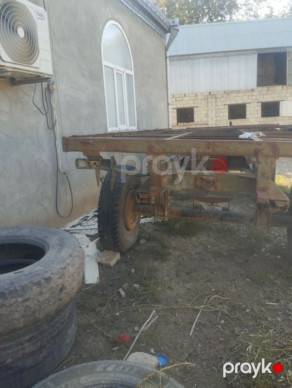 İkioxlu qoşqu şassisi (traktor/yük maşını üçün) - Güclü metal karkas — Qoşqular, Ağdam (3)