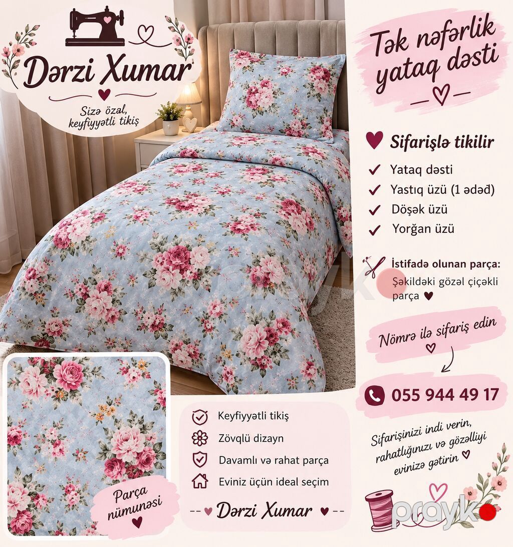 Sifarişlə tikilən yataq dəstləri – Darzi Xumar 2 nəfərlik 60 AZN 1 — Yataq otağı mobilya dəstləri, Masazır (5)