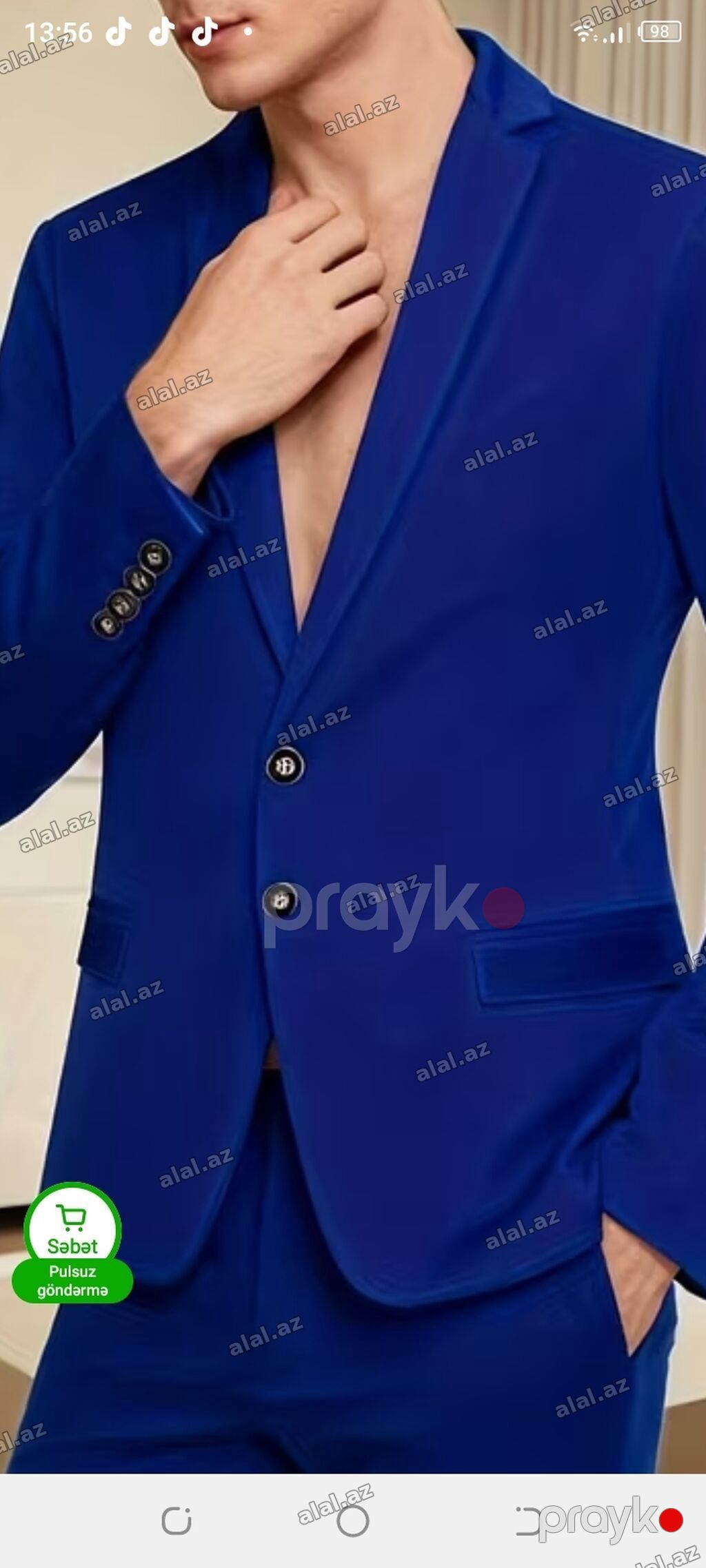Kişi Tək Pencək 50₼ Saytdan almışdım Apreldə Meni Arıq göstərir deyə — Şəxsi əşyalar, Bakı (4)
