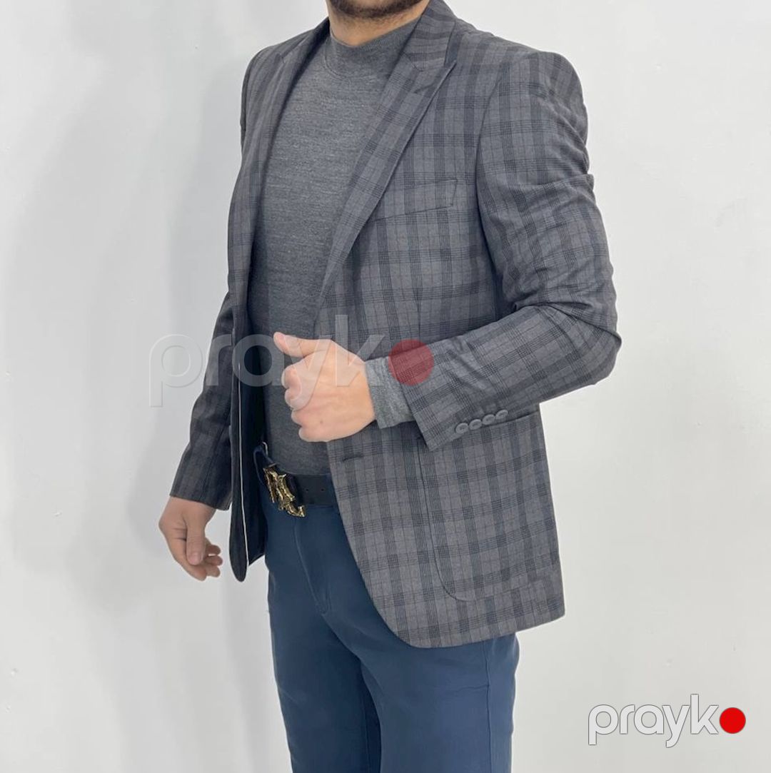 Kişilər üçün pencək 1324-04222, boz, polyester/viskoz, ölçü 58 — Mallar, Bakı (2)