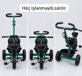 Uşaq üçtəkərli velosipedi - Rəng: yaşıl-qara - Sürmə və valideyn — Uşaq Velosipedləri
