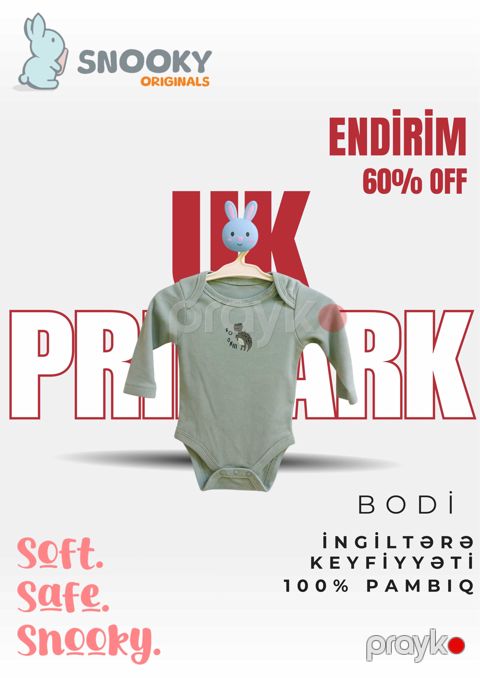 Bodi Snooky, pambıq, yaşıl, 6-9 ay — Bakı