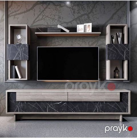 TV üçün tumba 020, Ldsp, açıq-boz/qara — Bakı