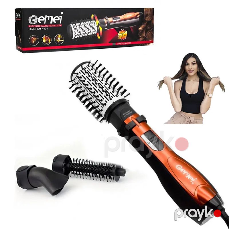 Gemei GM-4828 Fırlanan Fen Fırçası – 3-ü 1-də Professional Saç Qurutma Feni — Fən, Bakı (3)