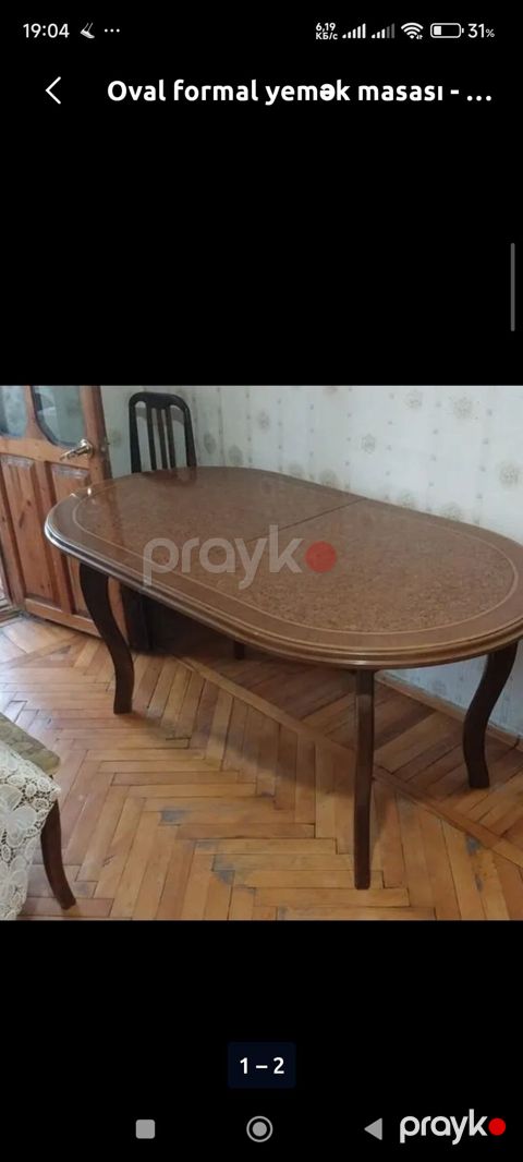 Oval formal yemək masası - Forma: oval - Üst hissə: parlaq laklanmış — Bakı