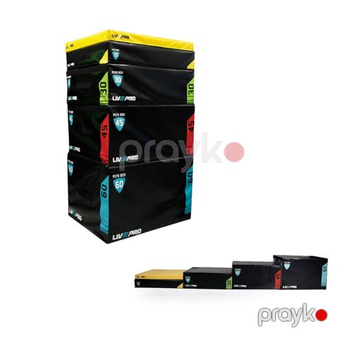 Yumşaq plioboks dəsti Livepro, 60/45/30/15 sm, qara/sarı — Bakı