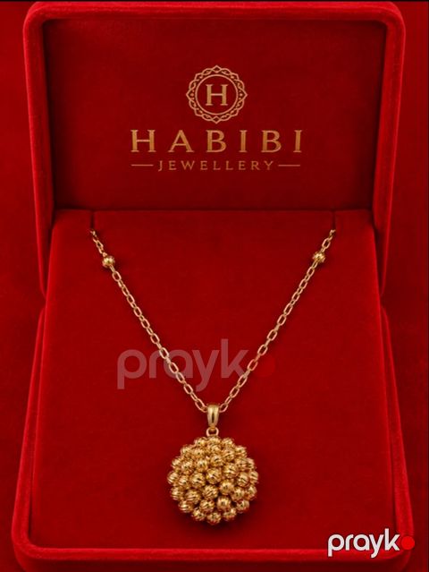 Kulonlu qadın zənciri Habibi Jewellery HJ912, qızıl 585 əyar, 2.30 q — Bakı