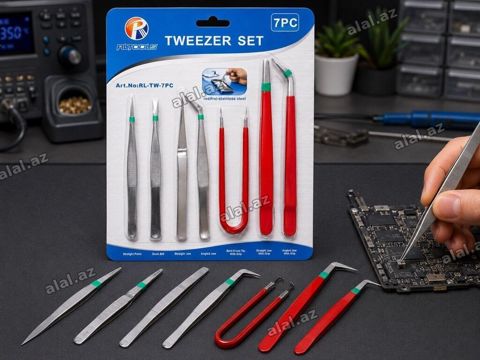 Pinset nabor 7-li Pinset nabor 7-li 7 Parça Peşəkar Pinset Dəsti – 7 — IL STORE — Tools