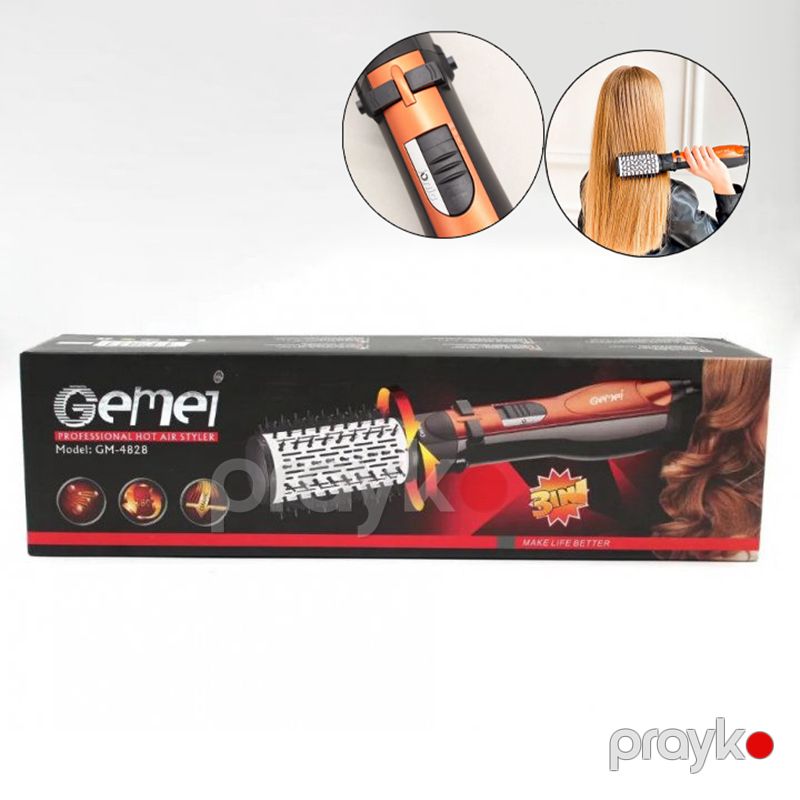 Gemei GM-4828 Fırlanan Fen Fırçası – 3-ü 1-də Professional Saç Qurutma Feni — Fən, Bakı (5)