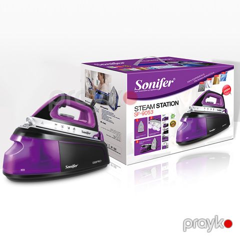 Sonifer SF-9053 Buxar Stansiyalı Ütü – 2400W Gücündə, Keramika Altlıqlı və Anti-Drip Sistemli — Bakı