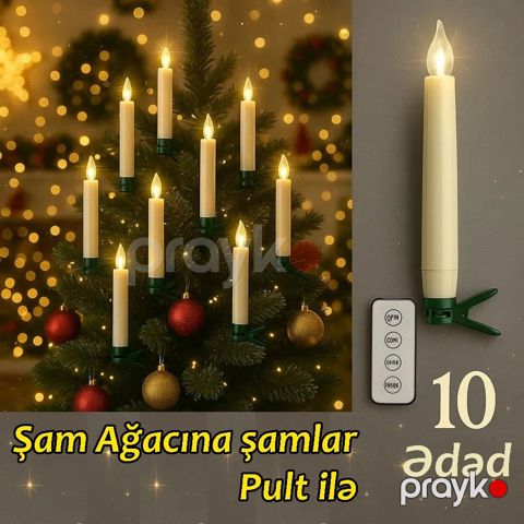 Yeni il bəzəkləri Harry Potter sehrli şamlar, pultu ilə, 10 əd — Bakı